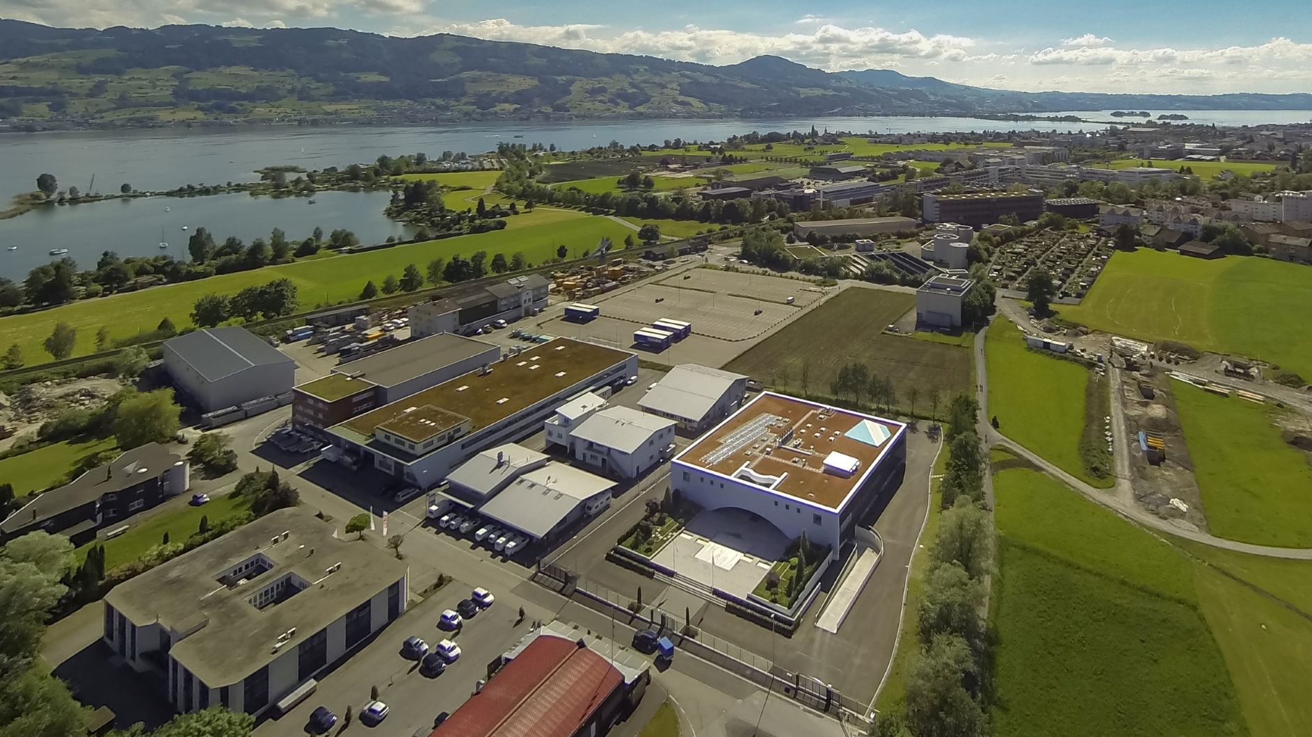 We are located close to Lake Zurich...